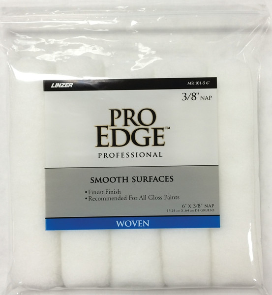 Linzer MR 101-5 6IN Paint Roller Cover, 3/8 in Thick Nap, 6 in L, Fabric Cover, White [SKU: ORG5886403]