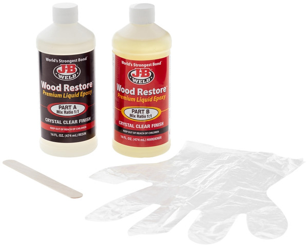J-B WELD 40002 Epoxy Wood Restore Kit, Liquid, Slight, Clear, 32 oz [SKU: ORG7441447]