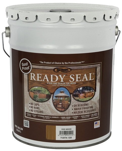 Ready Seal 520 Stain and Sealer, Redwood, 5 gal, Pail [SKU: ORG7966146]