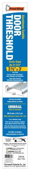 Frost King ST42/36H Saddle Threshold, 36 in L, 3-1/2 in W, Aluminum, Silver [SKU: ORG1324862]