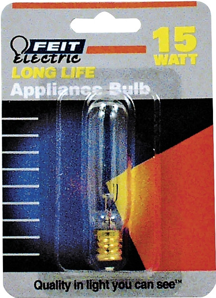 Feit Electric BP15T6-145 Incandescent Lamp, 15 W, T6 Lamp, Candelabra E12 Lamp Base, 2700 K Color Temp [SKU: ORG6049860]