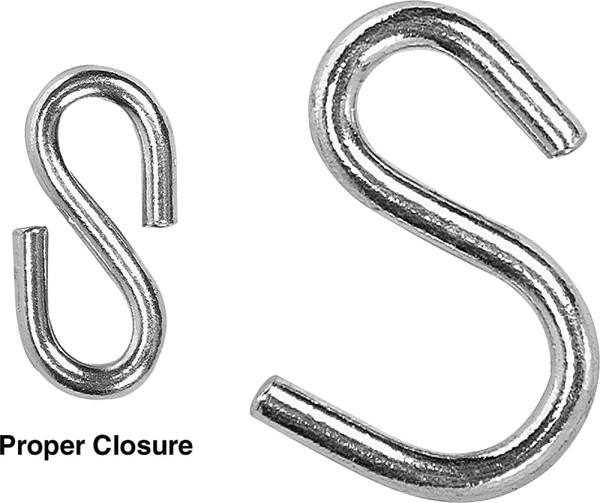 Campbell 6106024 S-Hook, 35 lb Working Load, 0.187 in Dia Wire, Low Carbon Steel, Zinc [SKU: ORG6524243]