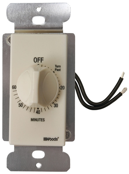 Woods 59718 Countdown Timer, 20 A, 125 V, 2500 W, 60 min Time Setting, Light Almond [SKU: ORG6788095]