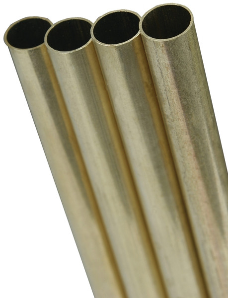 K & S 8133 Decorative Metal Tube, Round, 12 in L, 5/16 in Dia, 0.014 in Wall, Brass [SKU: ORG5949235]
