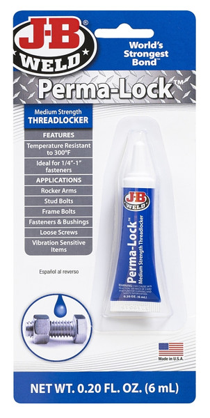 J-B WELD Perma-Lock 24206 Threadlocker, Liquid, Mild Organic, Blue, 6 mL [SKU: ORG1256098]