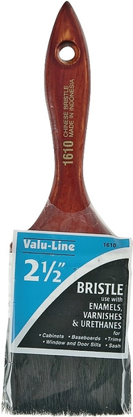 Linzer 1610-2.5 Varnish/Wall Brush, 2-1/2 in W, 2-1/4 in L Bristle, China Bristle, Varnish Handle [SKU: ORG6171094]