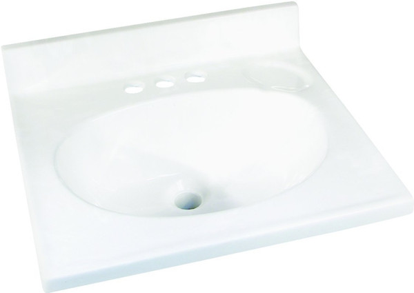 Foremost WS-1719 Vanity Top, 19 in OAL, 17 in OAW, Marble, Solid White, Countertop Edge [SKU: ORG0798223]
