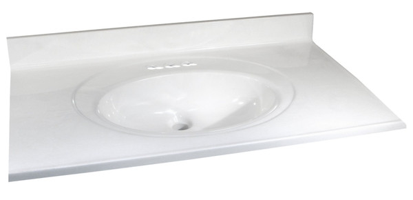 Foremost WW-2249 Vanity Top, 49 in OAL, 22 in OAW, Marble, White, Countertop Edge [SKU: ORG1834480]