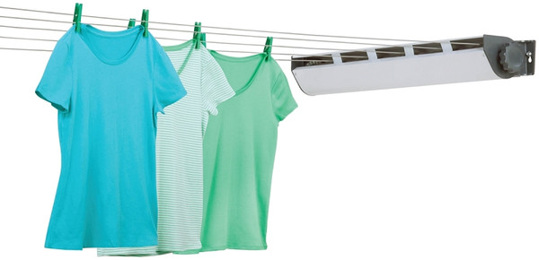 Honey-Can-Do DRY-03113 Retractable Outdoor Dry, 34 ft L, Steel, White [SKU: ORG8812562]