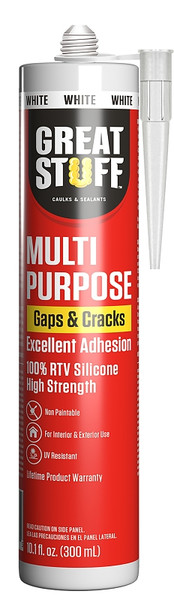 GREAT STUFF 99ALLP3001 Multi-Purpose Caulk, White, 24 hr Curing, 41 to 104 deg F, 10.1 fl-oz Cartridge [SKU: ORG9920794]