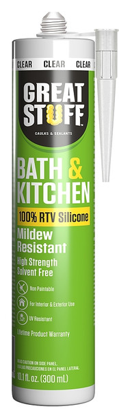 GREAT STUFF 99BATH3004 Caulk, Clear, Up to 180 deg F, 10.1 fl-oz Cartridge [SKU: ORG9920802]