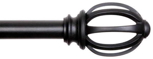 Kenney Fast Fit KN75240 Curtain Rod, 5/8 in Dia, 36 to 66 in L, Steel, Black [SKU: ORG2240885]