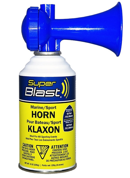 Max-Pro Super Blast Series SB8-018-016 Air Horn, 65 ft Coverage Area, Blue [SKU: ORG4776886]