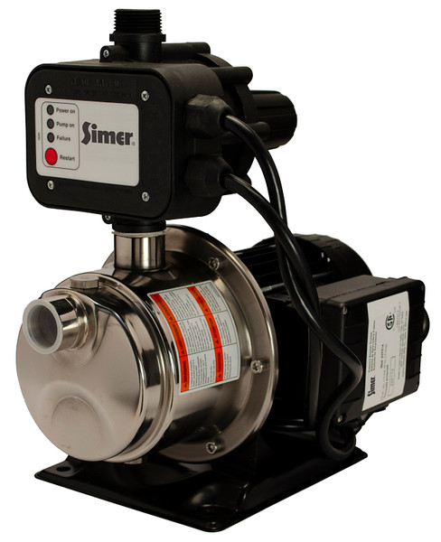 Simer 4075SS-01 Heavy-Duty Utility Pump, 7.2 A, 120 V, 3/4 hp, 1 in Outlet, 24 gpm, Stainless Steel [SKU: ORG2994283]