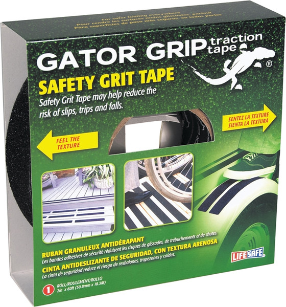 INCOM Gator Grip RE142 Traction Tape, 60 ft L, 2 in W, PVC Backing, Black [SKU: ORG5607288]