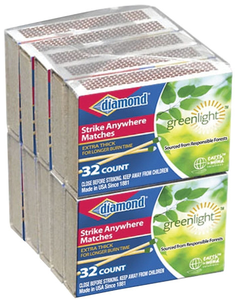 diamond Greenlight 04551 Strike Anywhere Fire Matches, 32-Stick, Aspen Wood Stick [SKU: ORG9587601]