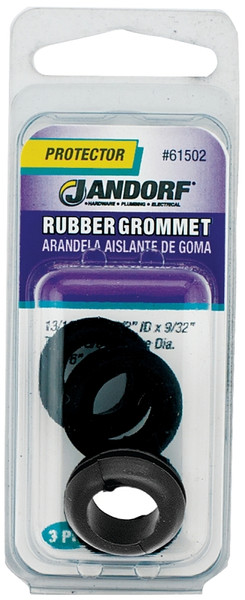 Jandorf 61502 Grommet, Rubber, Black, 9/32 in Thick Panel [SKU: ORG3395597]