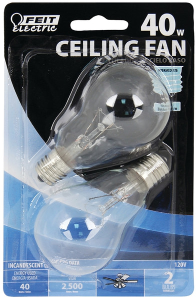 Feit Electric BP40A15N/CL/CF Incandescent Lamp, 40 W, A15 Lamp, Intermediate E17 Lamp Base, 2700 K Color Temp [SKU: ORG2826089]