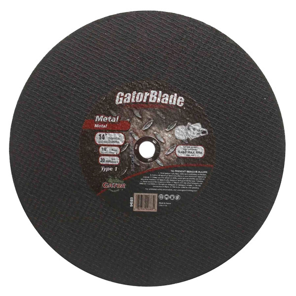 GatorBlade 9683 Cut-Off Blade, 14 in Dia, 1/8 in Thick, 20 mm Arbor, Aluminum Oxide Abrasive [SKU: ORG8045718]