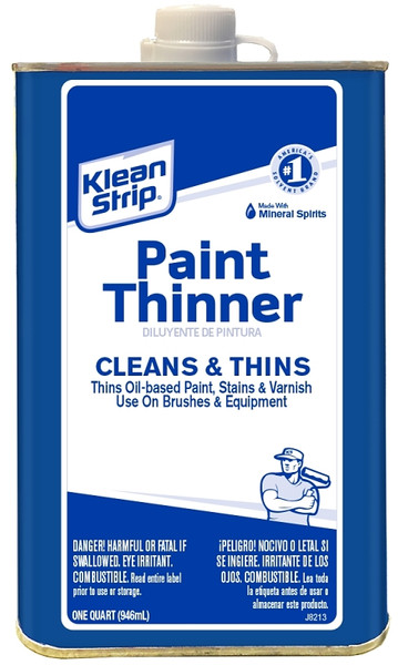 Klean Strip QKPT94003 Paint Thinner, Liquid, Free, Clear, Water White, 1 qt, Can [SKU: ORG8371734]