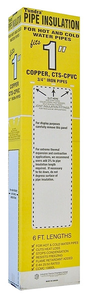 Tundra 31180U/PR38118UW Pipe Insulation, 6 ft L, Steel, Charcoal, 1 in Copper, 3/4 in IPS PVC, 1-1/8 in AC Tubing Pipe [SKU: ORG6525877]