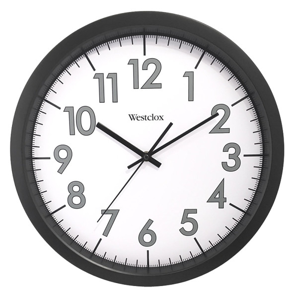 Westclox 32067 Clock, Round, Black Frame, Plastic Clock Face, Analog [SKU: ORG8795379]