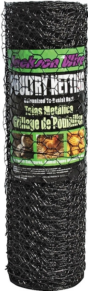 Jackson Wire 12012329 Poultry Netting, 50 ft L, 24 in W, 20 ga Gauge, Hexagonal Mesh, 1 in Mesh, Vinyl-Coated [SKU: ORG6929178]