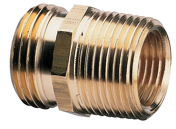 Gilmour 877054-1001 Hose Adapter, 3/4 x 3/4 x 1/2 in, MNH x MNPT x FNPT, Brass, For: Garden Hose [SKU: ORG4294278]