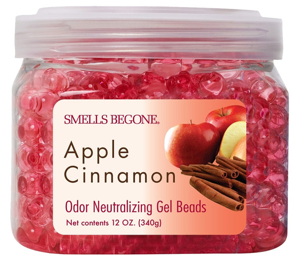 SMELLS BEGONE 52812 Odor Neutralizing Gel, 12 oz Jar, Apple Cinnamon, 450 sq-ft Coverage Area [SKU: ORG9918285]