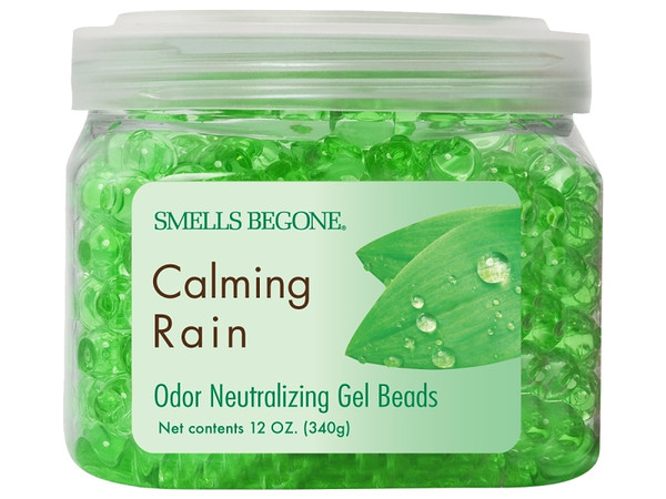 SMELLS BEGONE 52512 Odor Neutralizing Gel, 12 oz Jar, Calming Rain, 450 sq-ft Coverage Area [SKU: ORG9918301]