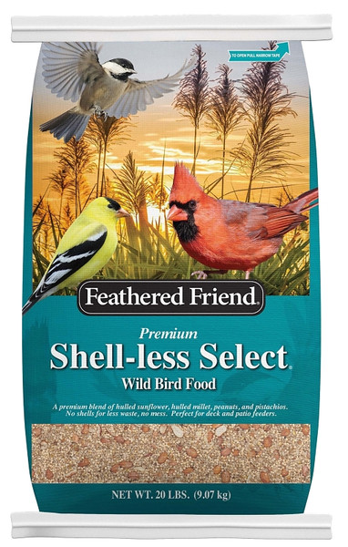 Feathered Friend Shell-Less Select Series 14170 Wild Bird Food, Premium, 20 lb Bag [SKU: ORG3596665]