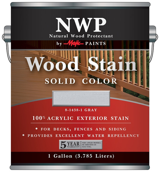 Majic Paints 8-1438-1 Wood Stain, Gray, Liquid, 1 gal, Can [SKU: ORG9261249]