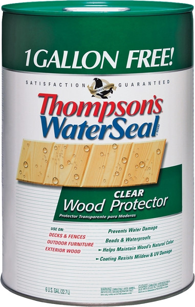 Thompson's WaterSeal TH.021806-06 Wood Protector, Clear, Liquid, 6 gal [SKU: ORG8196792]