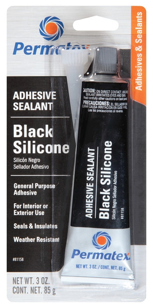 Permatex 81158 Silicone Adhesive Sealant, 3 oz Tube, Paste, Mild [SKU: ORG6124309]