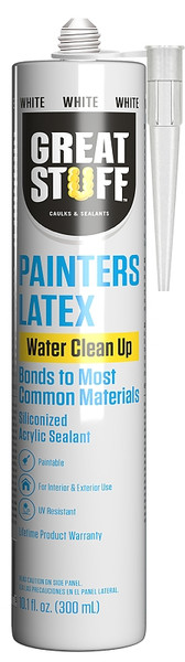 GREAT STUFF 99PAIT3010 Painter's Caulk, White, Up to 180 deg F, 10.1 fl-oz Cartridge [SKU: ORG9920828]