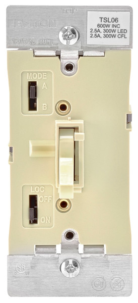 Leviton R01-TSL06-1KI Dimmer, 120 V, 600 W, CFL, Halogen, Incandescent, LED Lamp, 3-Way, Ivory [SKU: ORG4811527]