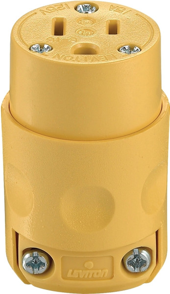 Leviton 000-515CV-000 Electrical Connector, 2 -Pole, 15 A, 125 V, NEMA: NEMA 5-15R, Yellow [SKU: ORG4591327]