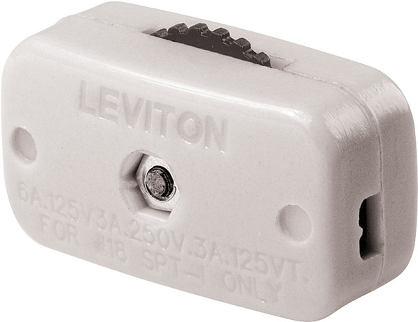 Leviton C24-00423-3KW Cord Switch, 3/6 A, 125/250 V, White [SKU: ORG4995288]