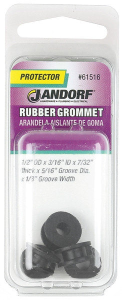 Jandorf 61516 Grommet, Rubber, Black, 7/32 in Thick Panel [SKU: ORG3395720]