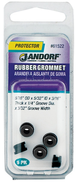 Jandorf 61522 Grommet, Rubber, Black, 3/16 in Thick Panel [SKU: ORG3395795]