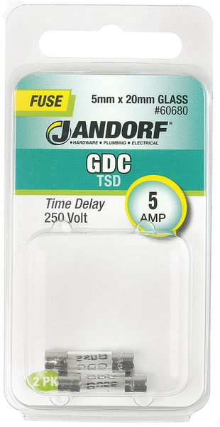 Jandorf 60680 Time Delay Fuse, 5 A, 250 V, 50 A Interrupt, Glass Body [SKU: ORG3398427]
