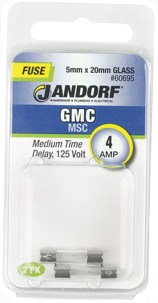Jandorf 60695 Time Delay Fuse, 4 A, 125 V, 10 kA Interrupt, Glass Body [SKU: ORG3398583]