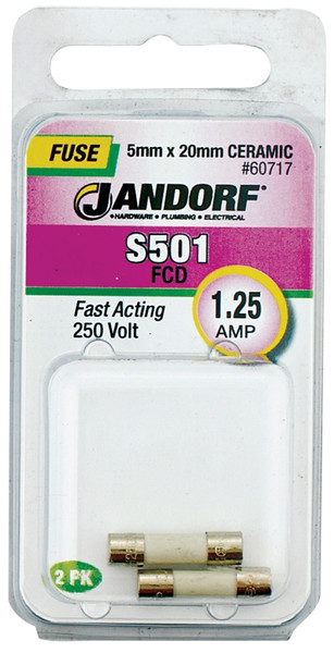 Jandorf 60717 Fast Acting Fuse, 1.25 A, 250 V, 1500 A Interrupt, Ceramic Body [SKU: ORG3398922]