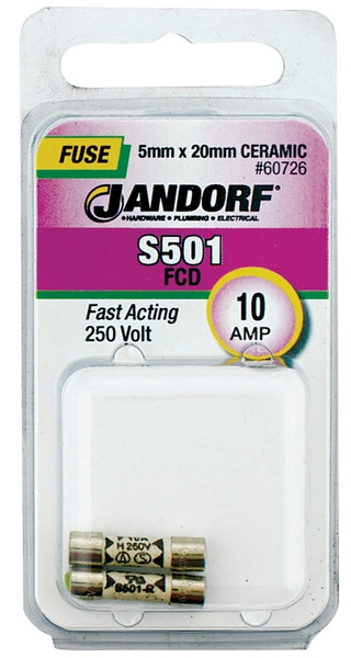 Jandorf 60726 Fast Acting Fuse, 10 A, 250 V, 1500 A Interrupt, Ceramic Body [SKU: ORG3399029]