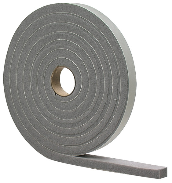 M-D 02279 Foam Tape, 1/2 in W, 17 ft L, 1/4 in Thick, PVC, Gray [SKU: ORG0397307]
