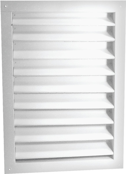 Master Flow DA1424W Dual Louver, 26-3/8 in L, 16-1/2 in W, Aluminum, White [SKU: ORG6247357]