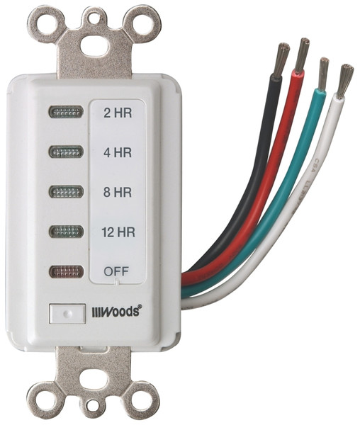 Woods 59014 Countdown Timer, 15 A, 120 V, 1800 W, 2, 4, 8, 12 hr Off Time Setting, White [SKU: ORG1973247]