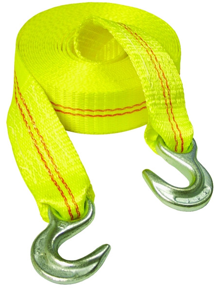 KEEPER 02825 Emergency Tow Strap, 12,000 lb, 2 in W, 25 ft L, Hook End, Yellow [SKU: ORG6950554]
