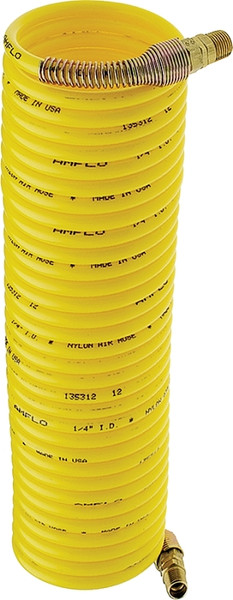 Amflo 4-50E-RET Air Hose, 1/4 in OD, 50 ft L, MNPT, 200 psi Pressure, Nylon, Yellow [SKU: ORG6282420]