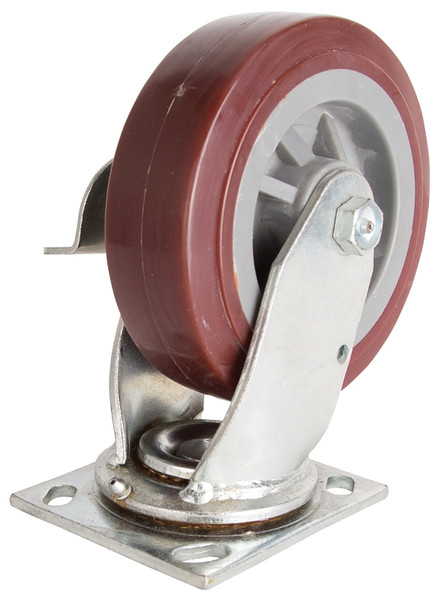 ProSource JC-P06 Swivel Caster, 6 in Dia Wheel, 2 in W Wheel, PU Wheel, Gray, 500 lb, Steel Housing Material [SKU: ORG3409083]